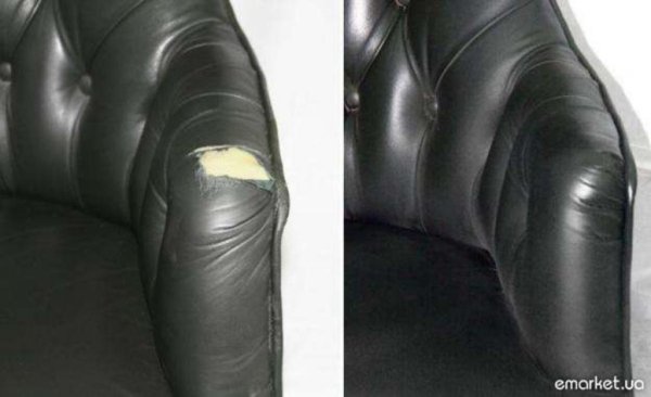 Порванное кожаное кресло