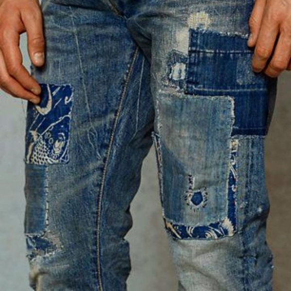Декоративные заплатки на мужские джинсы