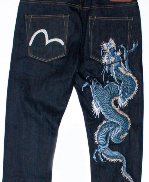 Джинсы Evisu с драконом