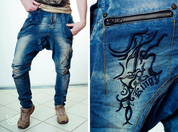 Джинсы с мотней мужские
