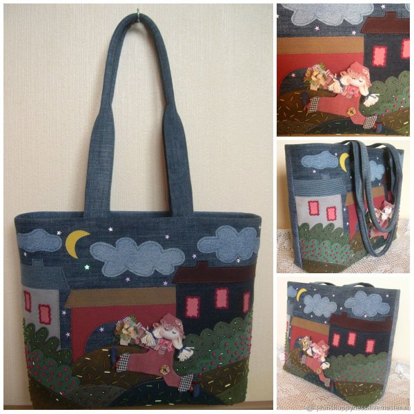 Аппликация на джинсовую сумку