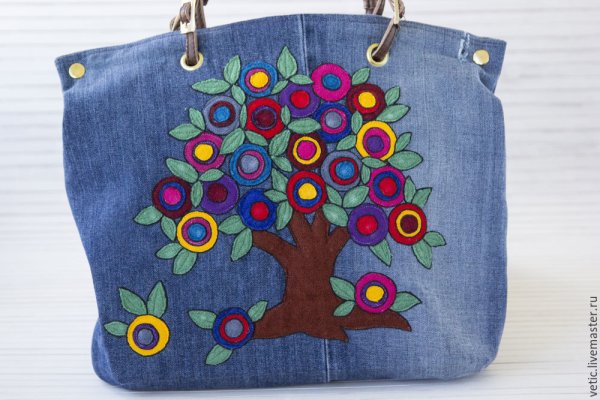 Аппликация на джинсовую сумку
