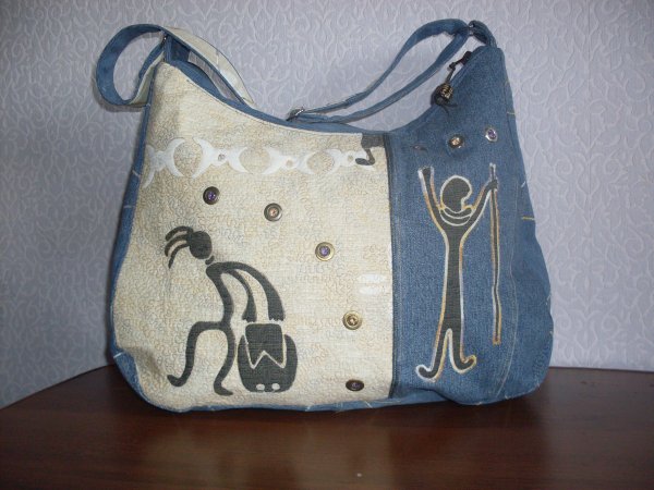 Сумки из джинсы с аппликацией