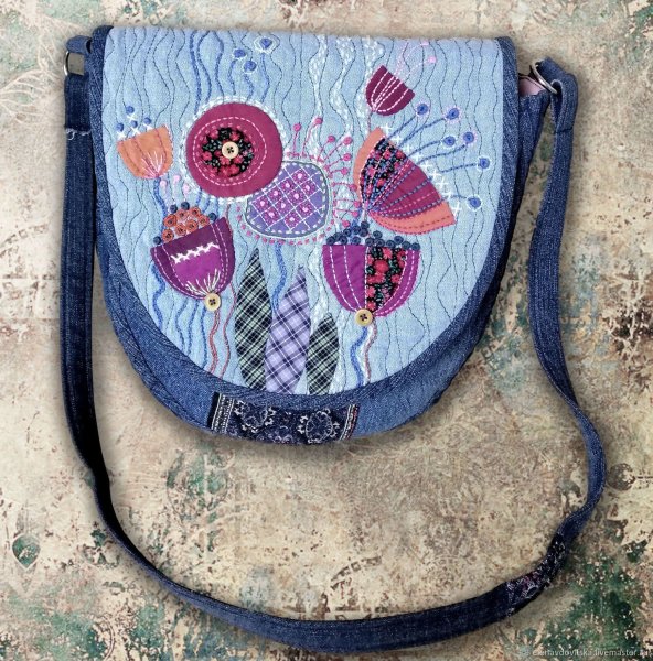 Аппликация на джинсовую сумку