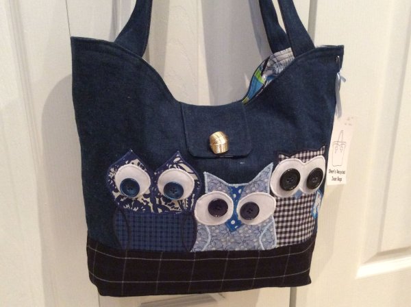 Сумки из джинсы с аппликацией
