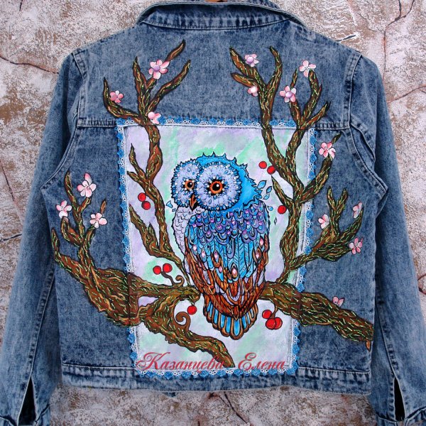 Джинсовка с ручной росписью