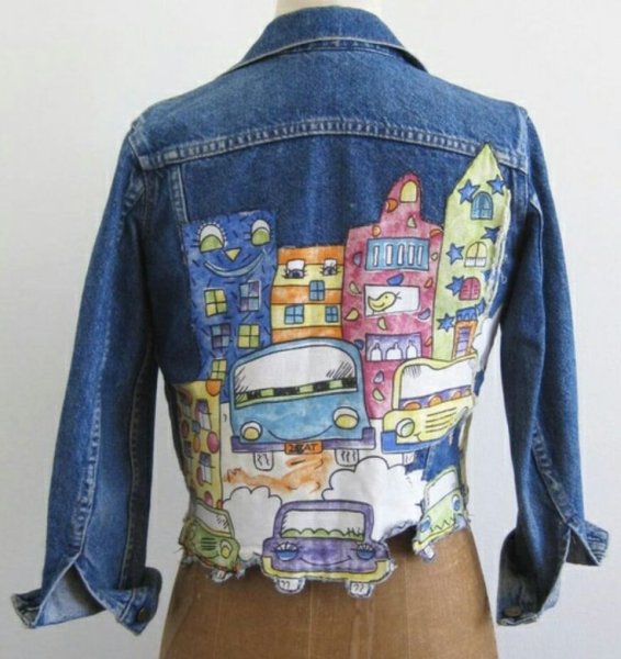 Пэчворк одежда из джинсы куртки