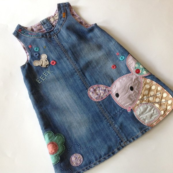 Аппликация на джинсовый сарафан