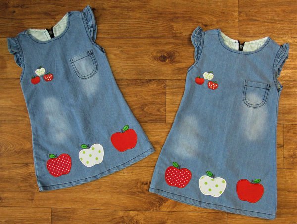 Детские джинсовые сарафаны с коровой