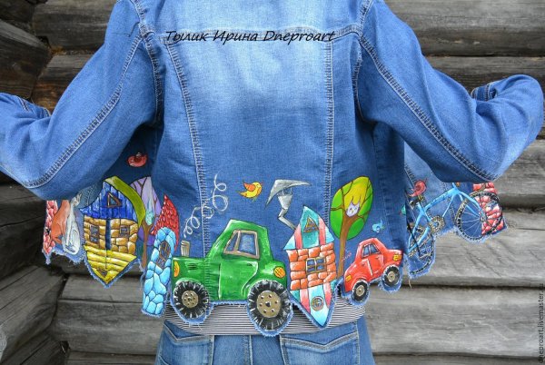 Роспись детской джинсовки