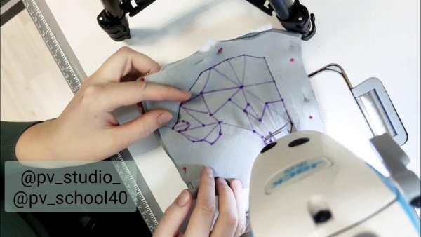 Объемная Геометрическая вышивка на швейной машинке