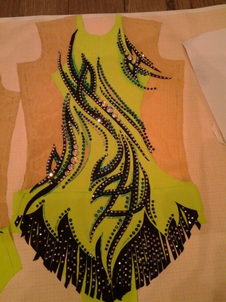 Желтый купальник для художественной гимнастики