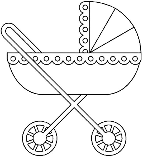 Трафарет коляски для вырезания