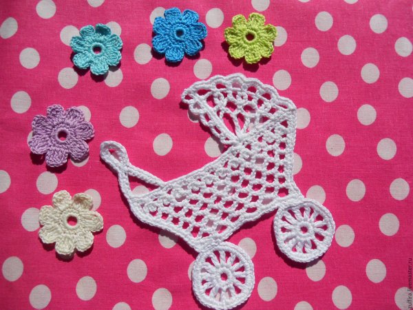 Вязаные аппликации для детских вещей