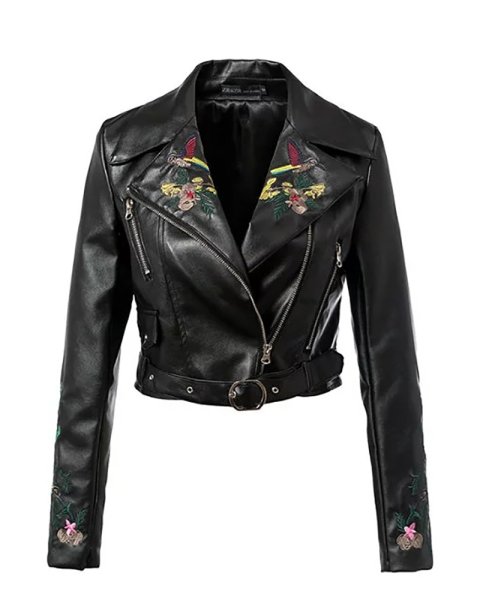 Вышивка на кожаной куртке