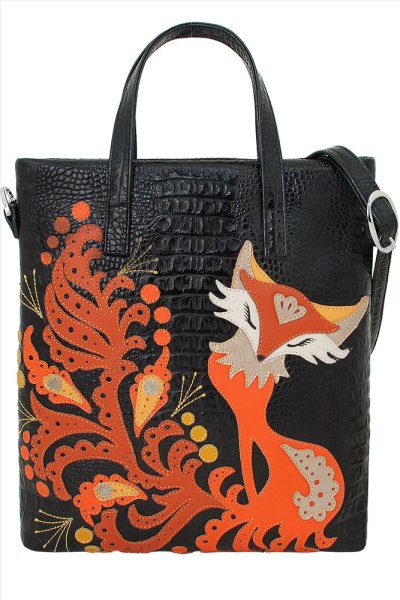 Сумка с аппликацией из кожи ДС-220-176