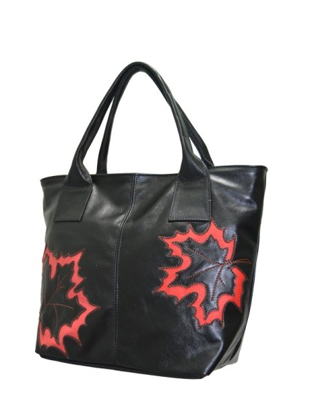 Сумка с аппликацией из кожи