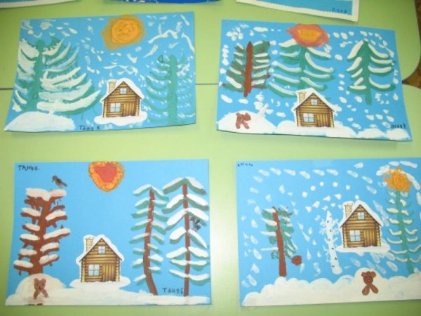 Рисование в средней группе январь