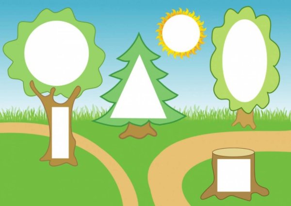 Лес геометрическими фигурами