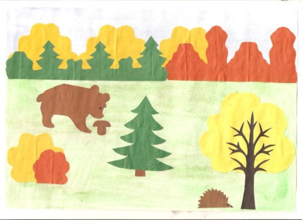 Аппликация на тему осенний лес