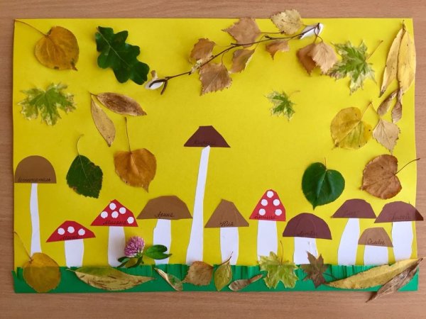 Аппликация тема: «на Лесной полянке выросли грибы» т.с.Комарова