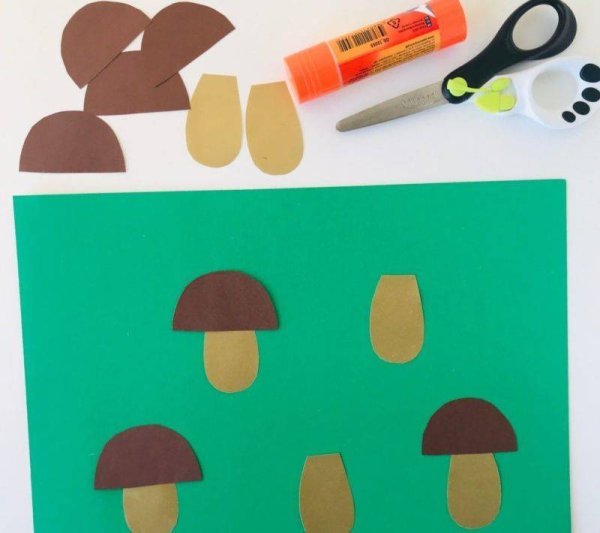 Аппликация грибы в подготовительной группе
