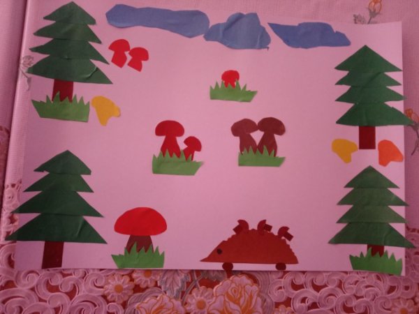 Аппликация тема: «на Лесной полянке выросли грибы» т.с.Комарова