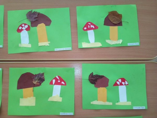 Аппликация тема: «на Лесной полянке выросли грибы» т.с.Комарова
