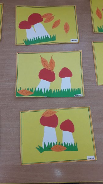 Аппликация грибы в подготовительной группе