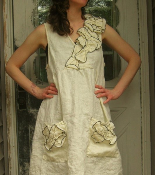 Украшения к льняному платью