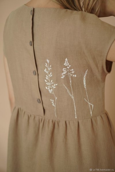 Украшения к льняному платью