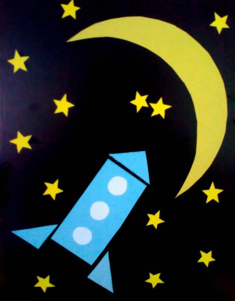 Аппликация полет на луну в подготовительной группе