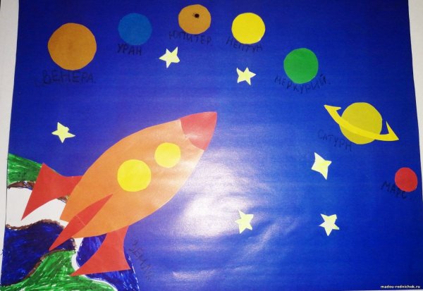 Аппликация «полет на луну» т.с. Комарова, 184