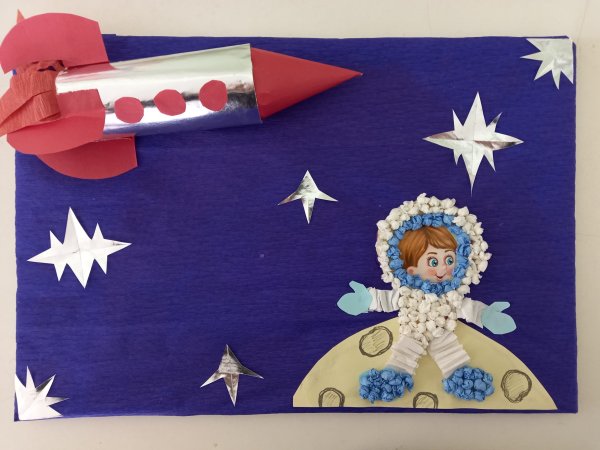 Аппликация космос старшая группа