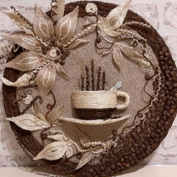 Панно на мешковине