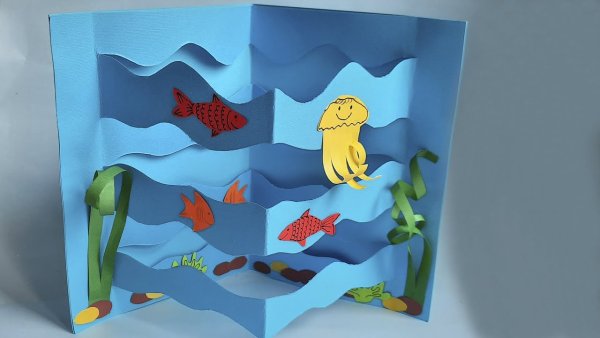 Аппликация морские обитатели