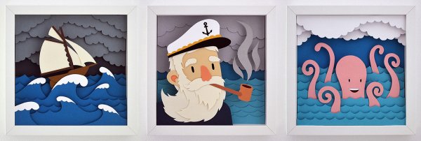 Многослойные картины из бумаги