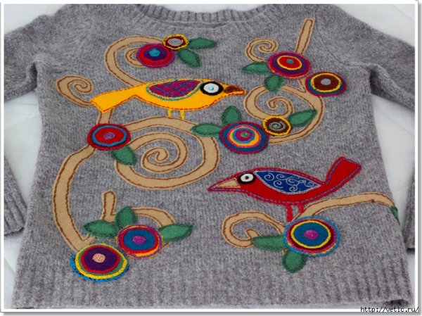 Аппликация из ткани на одежде