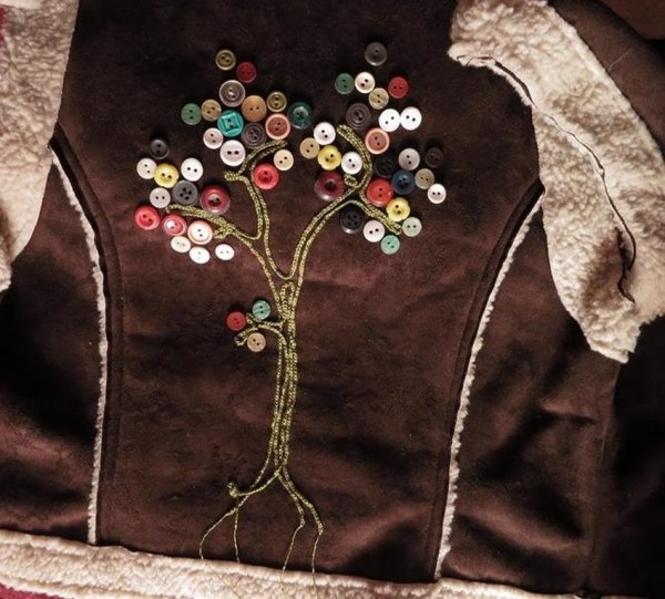 Украшение одежды пуговицами