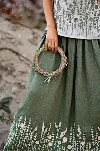 Платье с вышивкой в стиле бохо