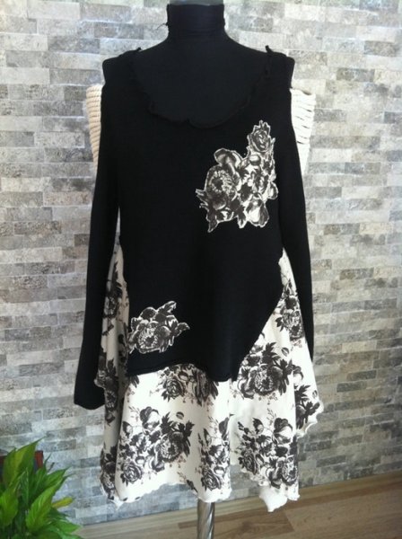 Переделка черного платья в бохо стиль