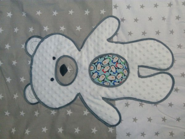 Аппликация из ткани мишка