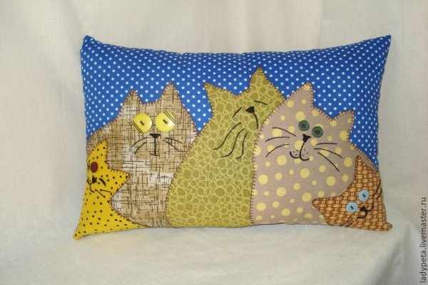 Подушка Лоскутная кошка