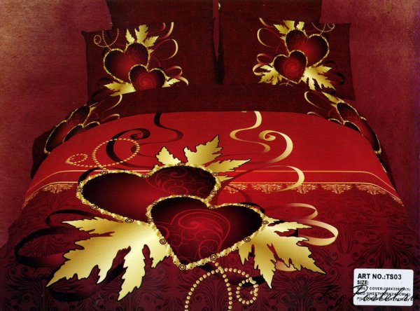 Красивое красное постельное белье