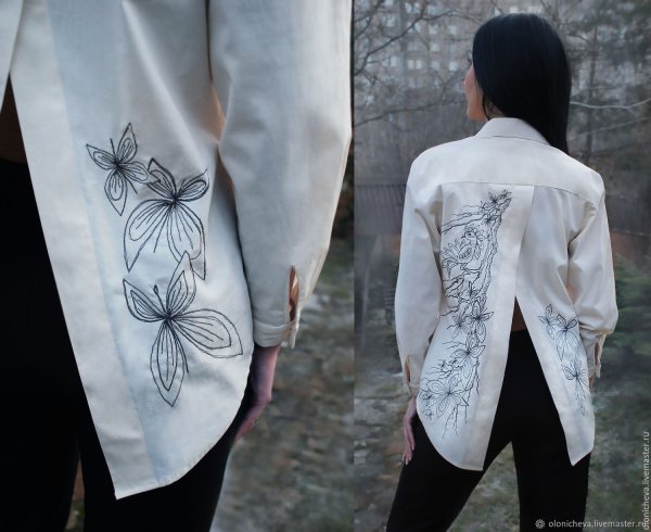 Стильная вышивка на одежде