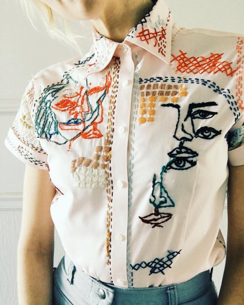 Креативная вышивка на одежде
