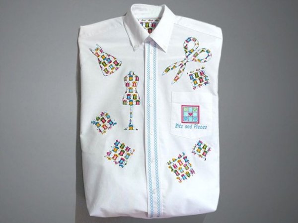 Украсить машинной вышивкой рубашку