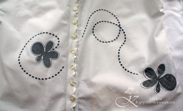 Вышивка на дырке на одежде