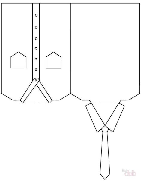 Открытка рубашка для папы на 23 февраля