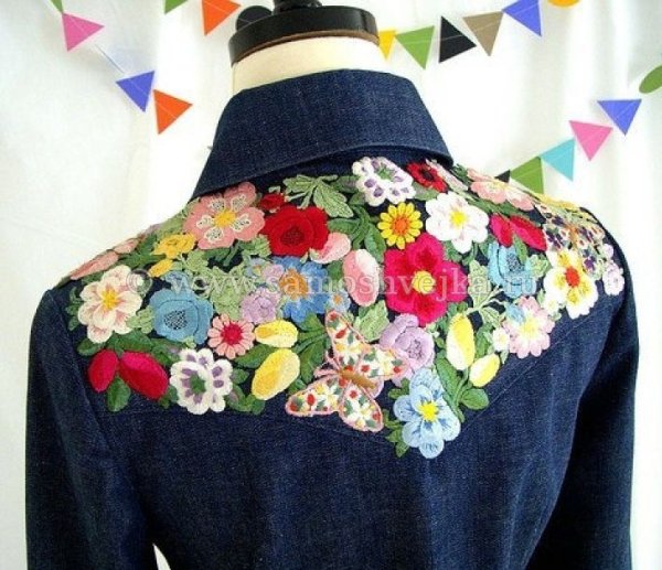 Современная вышивка на одежде